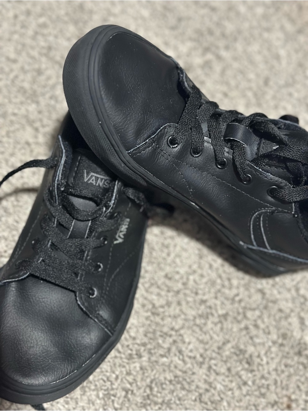 Vans Kids All-Black Low-Top Sneakers
